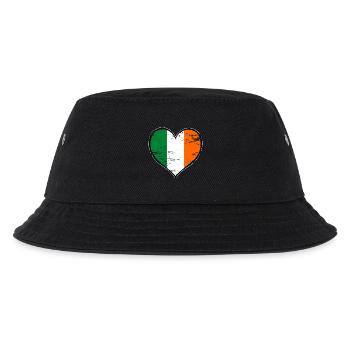 Ireland heart flag used - Kids’ Bucket Hat - black - Front