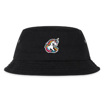 Helles Regenbogen-Einhorn - Kinder Bucket Hat - Schwarz - Vorne