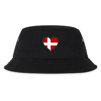 Denmark Heart Flag - Kids’ Bucket Hat - black - Front