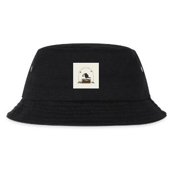 Krähe auf Büchern mit Blumen - Kinder Bucket Hat - Schwarz - Vorne