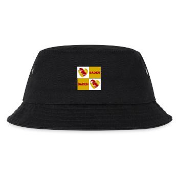 Baden Herz Quadrat - Kinder Bucket Hat - Schwarz - Vorne