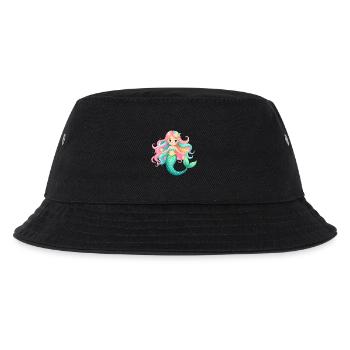 Kleines Mädchen als süße Meerjungfrau - Comic-Art - Kinder Bucket Hat - Schwarz - Vorne