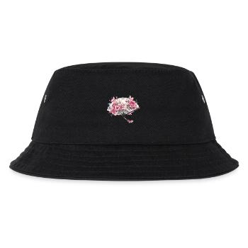 Floraler Fächer mit Aquarellblüten - Kinder Bucket Hat - Schwarz - Vorne