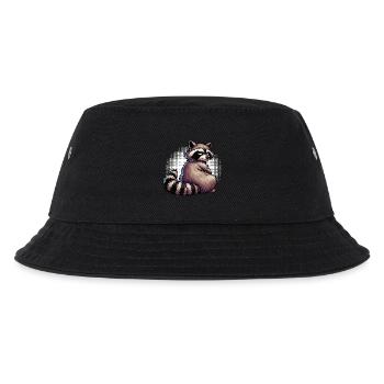 Waschbär Waschbären Waldtier lustiger Waschbär - Kinder Bucket Hat - Schwarz - Vorne