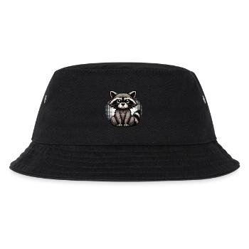 Waschbär Waschbären Waldtier lustiger Waschbär - Kinder Bucket Hat - Schwarz - Vorne