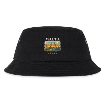 Malta Valletta Vintage Reisemarke - Kinder Bucket Hat - Schwarz - Vorne