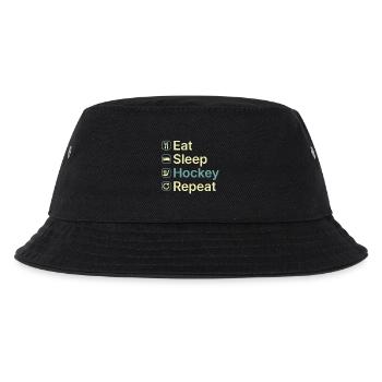 Eat Sleep Hockey Repeat Funny Hockey Player Gift - Kids’ Bucket Hat - black - Front