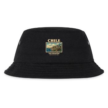 Chile Valparaíso Vintage Reisemarke - Kinder Bucket Hat - Schwarz - Vorne