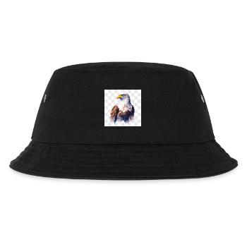 Watercolor Eagle Head Portrait - Kids’ Bucket Hat - black - Front