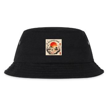 Asiensonne: Abendrot am Lotussee - Kinder Bucket Hat - Schwarz - Vorne