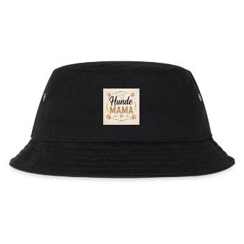 Hunde Mama Herzkreis Design - Kinder Bucket Hat - Schwarz - Vorne