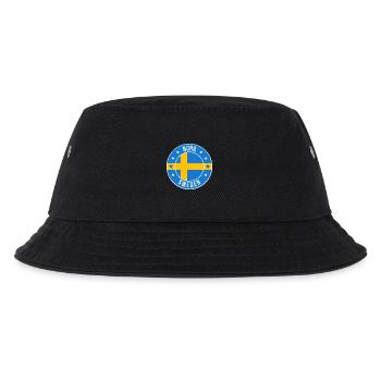 Nora Sweden Emblem Kreisflaggen-Design - Kinder Bucket Hat - Schwarz - Vorne