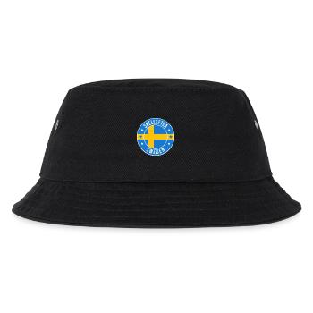 Skelleftea Swedish Flag Circle Emblem - Kids’ Bucket Hat - black - Front