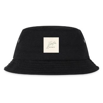 Delfin Linienkunst: Ozeanfreund - Kinder Bucket Hat - Schwarz - Vorne