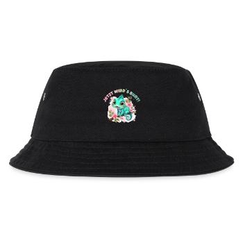 Now it's getting colorful - Cute watercolor chameleon - Kids’ Bucket Hat - black - Front