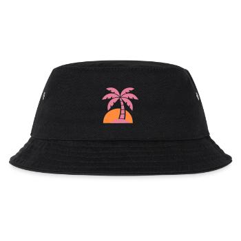 Retro Palm Tree Sunset - Kids’ Bucket Hat - black - Front