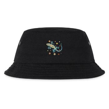 Blue gecko in colorful mosaic style - Kids’ Bucket Hat - black - Front