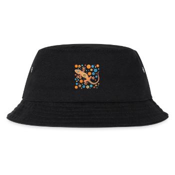 Orange gecko in colorful mosaic style - Kids’ Bucket Hat - black - Front