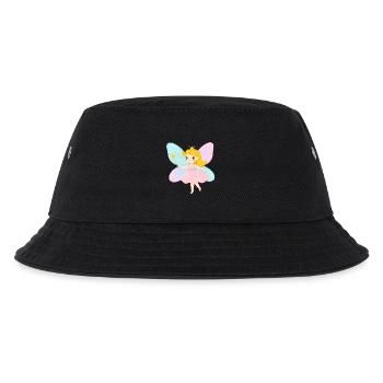 Kleine Fee im rosa Kleid mit Zauberstab – Magie - Kinder Bucket Hat - Schwarz - Vorne
