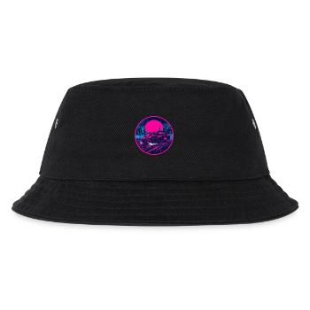 Retro 90er JDM Coupé Rainy Neon Cyber City Emblem - Kinder Bucket Hat - Schwarz - Vorne