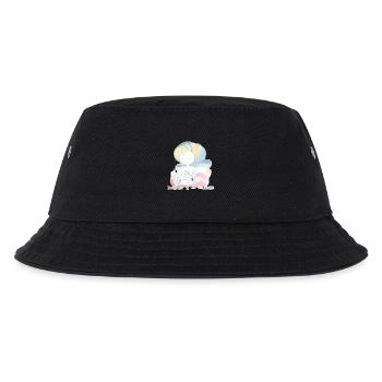Häkeln ist meine Therapie - Kinder Bucket Hat - Schwarz - Vorne