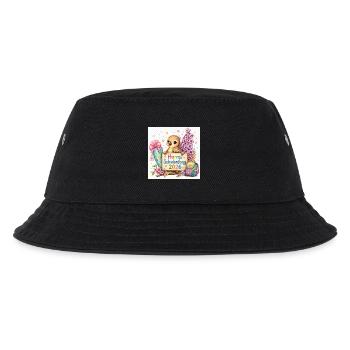 Hurra Schulanfang 2026 Kükenmotiv - Kinder Bucket Hat - Schwarz - Vorne