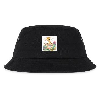 Giraffenstart 2026 Schulanfang - Kinder Bucket Hat - Schwarz - Vorne