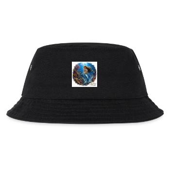 Unterwasser-Meerjungfrau in der  Korallen Welt - Kinder Bucket Hat - Schwarz - Vorne
