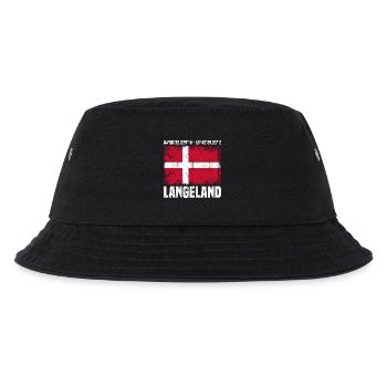 Langeland Koordinaten - Kinder Bucket Hat - Schwarz - Vorne