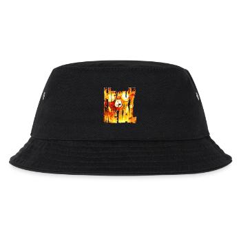 Flammender Schädel Heavy Metal Schriftzug - Kinder Bucket Hat - Schwarz - Vorne