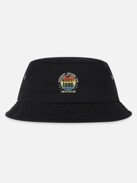 Legendäres Retro-Vintage-Jubiläum im August 1986 - Kinder Bucket Hat - Schwarz