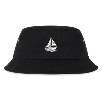 Modernes sportliches Segelboot mit klaren Konturen - Kinder Bucket Hat - Schwarz - Vorne