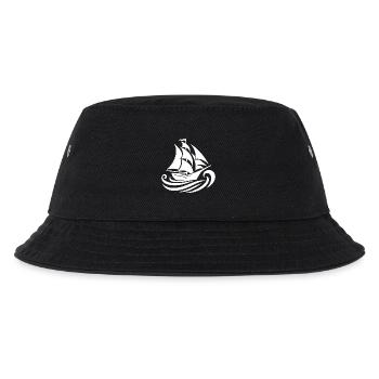 Segelboot Silhouette Meer und Wellen - Kinder Bucket Hat - Schwarz - Vorne