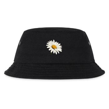 Weiße Margeritenblüte Natur Blumen Design  - Kinder Bucket Hat - Schwarz - Vorne