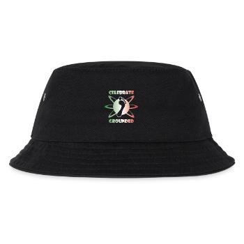 Barfuß GroundedOne_1_italy - Kinder Bucket Hat - Schwarz - Vorne