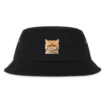 Grumpy Ginger Cat Studio Portrait - Kids’ Bucket Hat - black - Front