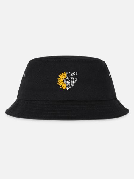 in einer Welt, in der du alles sein kannst, freundlich sein kannst - Kinder Bucket Hat - Schwarz
