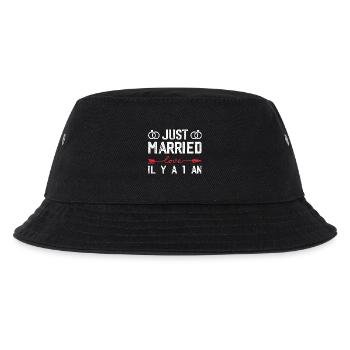 Baumwolle 1 Jahr Geschenk zum Hochzeitstag - Kinder Bucket Hat - Schwarz - Vorne
