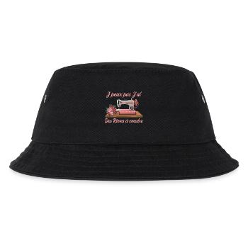 Ich kann nicht, ich habe Träume, um Humor zu nähen - Kinder Bucket Hat - Schwarz - Vorne