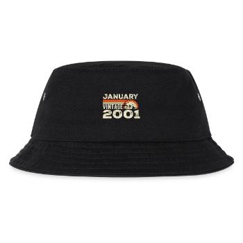 January 2001 Vintage Birthday 2001, Born in 2001 - Kids’ Bucket Hat - black - Front