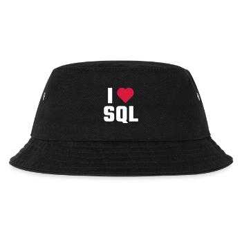 Ich liebe SQL - Kinder Bucket Hat - Schwarz - Vorne