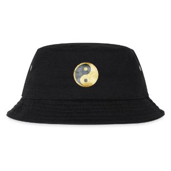 yoga yin yang gold silver - Kids’ Bucket Hat - black - Front