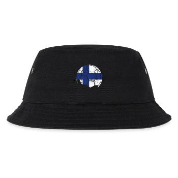 Finland Soccer Ball Fußball - Kinder Bucket Hat - Schwarz - Vorne