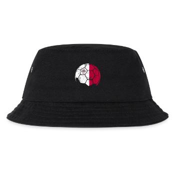 Malta Soccer Ball Fußball - Kinder Bucket Hat - Schwarz - Vorne