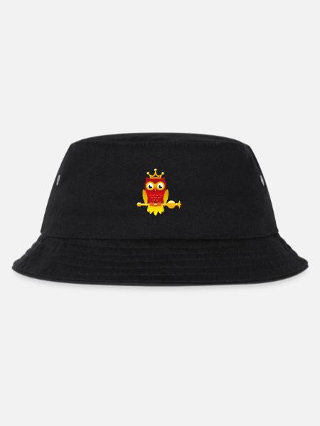 König Eule mit Zepter - Kinder Bucket Hat - Schwarz