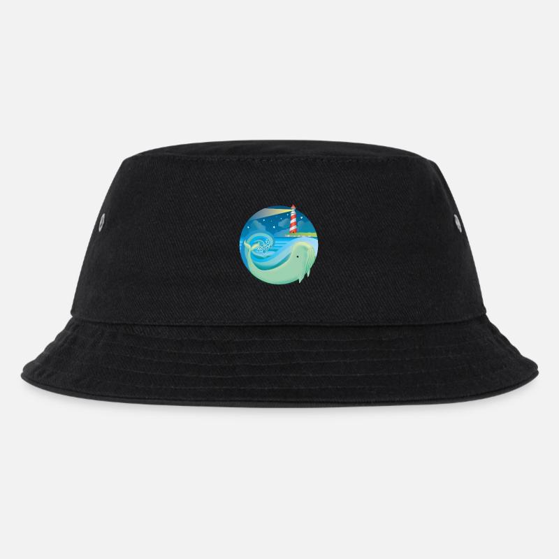 whale - Kids’ Bucket Hat - black