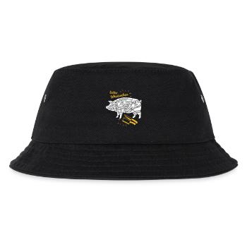 lecker Schweinchen lustiges Grill Shirt Geschenk - Kinder Bucket Hat - Schwarz - Vorne