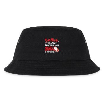 Seien Sie nett zu Elektriker Sankt passt auf Hemd auf - Kinder Bucket Hat - Schwarz - Vorne