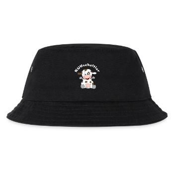 Kuscheltier Kuh = KUHscheltier - Kinder Bucket Hat - Schwarz - Vorne