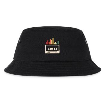 retro vintage Kassette Musik oldschool Rekorder - Kinder Bucket Hat - Schwarz - Vorne